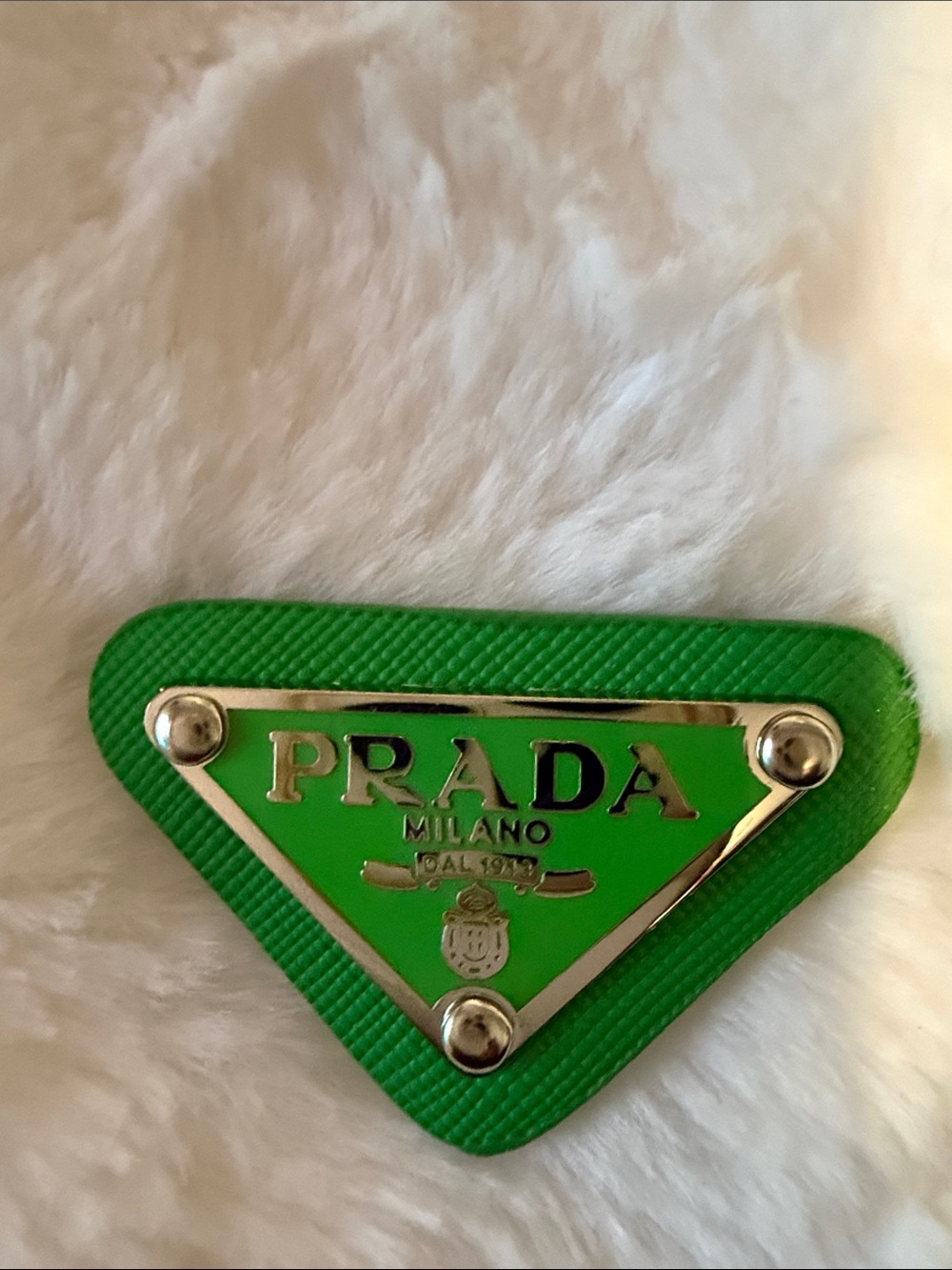 Lime Green Triangle Logo Charm Badge